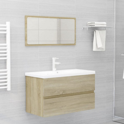 Berkfield Bathroom Furniture Set Sonoma Oak Engineered Wood | DIY at B&Q