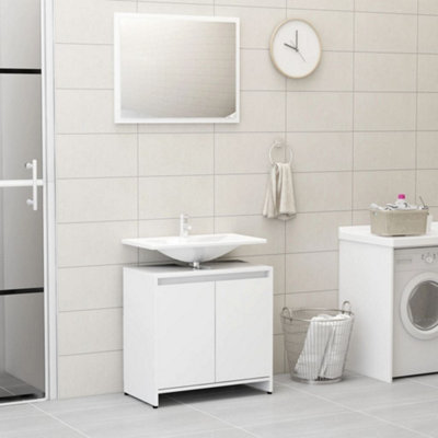 Berkfield Bathroom Furniture Set White Engineered Wood Price Comparisons | Compare The Build