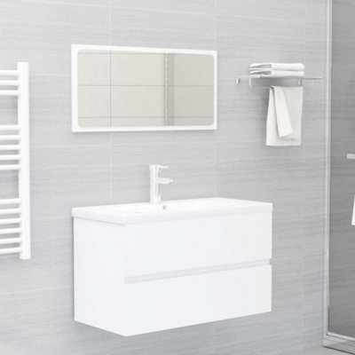 Berkfield Bathroom Furniture Set White Engineered Wood Price Comparisons | Compare The Build