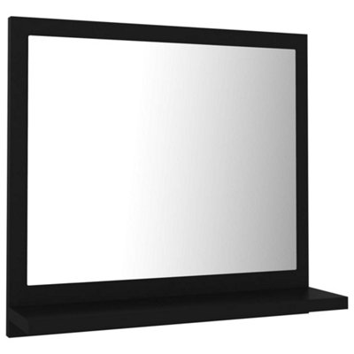Berkfield Bathroom Mirror Black 40x10.5x37 cm Engineered Wood