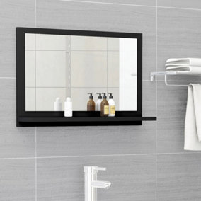 Berkfield Bathroom Mirror Black 60x10.5x37 cm Engineered Wood