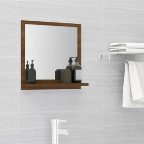 Berkfield Bathroom Mirror Brown Oak 40x10.5x37 cm Engineered Wood