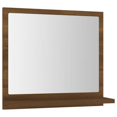 Berkfield Bathroom Mirror Brown Oak 40x10.5x37 cm Engineered Wood