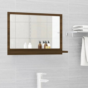 Berkfield Bathroom Mirror Brown Oak 60x10.5x37 cm Engineered Wood