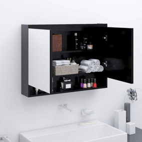 Berkfield Bathroom Mirror Cabinet 80x15x60 cm MDF Anthracite