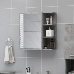 Berkfield Bathroom Mirror Cabinet Concrete Grey 62.5x20.5x64 cm Engineered Wood