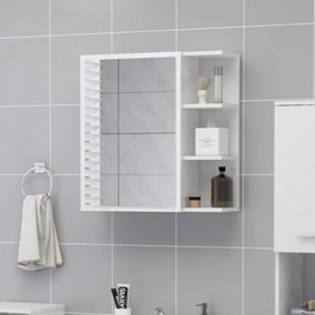 Berkfield Bathroom Mirror Cabinet High Gloss White 62.5x20.5x64 cm Engineered Wood