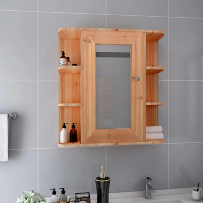 Berkfield Bathroom Mirror Cabinet Oak 66x17x63 cm MDF | DIY at B&Q