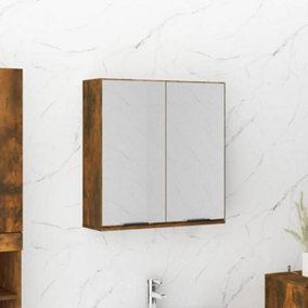 Berkfield Bathroom Mirror Cabinet Smoked Oak 64x20x67 cm