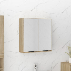 Berkfield Bathroom Mirror Cabinet Sonoma Oak 64x20x67 cm