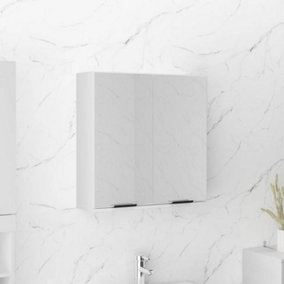 Berkfield Bathroom Mirror Cabinet White 64x20x67 cm