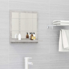 Berkfield Bathroom Mirror Concrete Grey 40x10.5x37 cm Engineered Wood