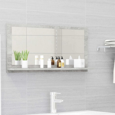 Berkfield Bathroom Mirror Concrete Grey 80x10.5x37 cm Engineered Wood Price Comparisons | Compare The Build