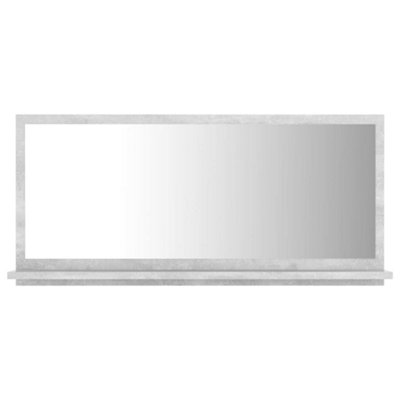 Berkfield Bathroom Mirror Concrete Grey 80x10.5x37 cm Engineered Wood