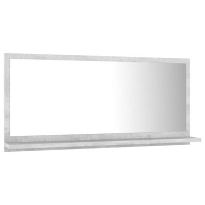 Berkfield Bathroom Mirror Concrete Grey 80x10.5x37 cm Engineered Wood