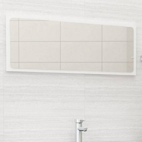 Berkfield Bathroom Mirror High Gloss White 100x1.5x37 cm Engineered Wood
