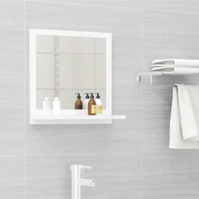 Berkfield Bathroom Mirror High Gloss White 40x10.5x37 cm Engineered ...