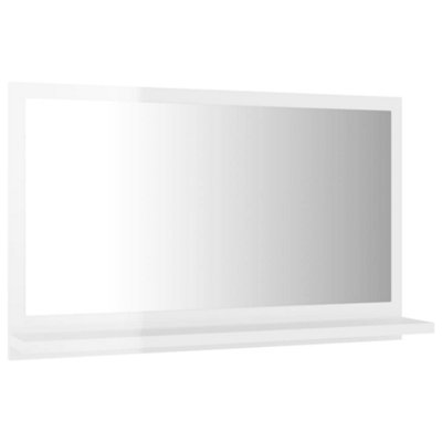Berkfield Bathroom Mirror High Gloss White 60x10.5x37 cm Engineered Wood