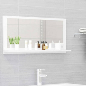 Berkfield Bathroom Mirror High Gloss White 80x10.5x37 cm Engineered Wood