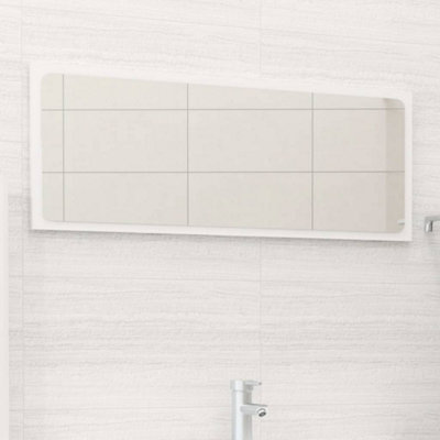 Berkfield Bathroom Mirror High Gloss White 90x1.5x37 cm Engineered Wood Price Comparisons | Compare The Build