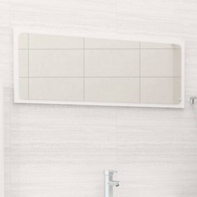 Berkfield Bathroom Mirror High Gloss White 90x1.5x37 cm Engineered Wood