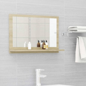 Berkfield Bathroom Mirror Sonoma Oak 60x10.5x37 cm Engineered Wood