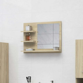 Berkfield Bathroom Mirror Sonoma Oak 60x10.5x45 cm Engineered Wood