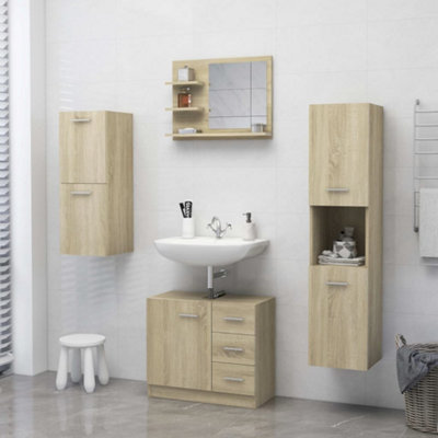 Berkfield Bathroom Mirror Sonoma Oak 60x10.5x45 cm Engineered Wood