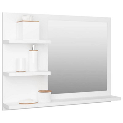 Berkfield Bathroom Mirror White 60x10.5x45 cm Engineered Wood
