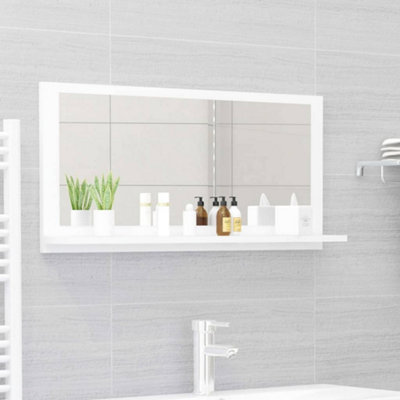 Berkfield Bathroom Mirror White 80x10.5x37 cm Engineered Wood Price Comparisons | Compare The Build