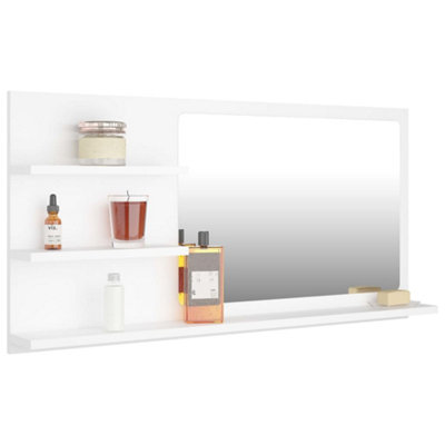 Berkfield Bathroom Mirror White 90x10.5x45 cm Engineered Wood