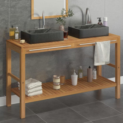 Teak bathroom deals vanity unit