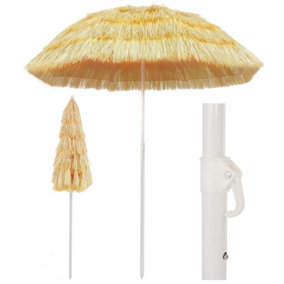 Berkfield Beach Umbrella Natural 180 cm Hawaii Style