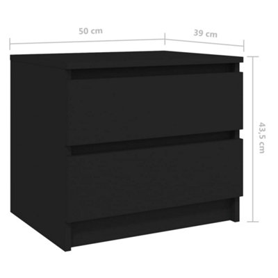 Berkfield Bed Cabinet Black 50x39x43.5 cm Engineered Wood