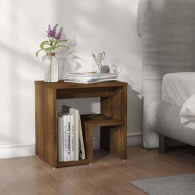 Berkfield Bed Cabinet Brown Oak 40x30x40 cm Engineered Wood