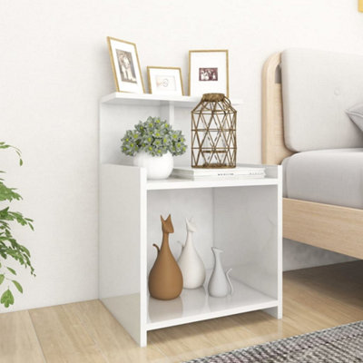 Berkfield Bed Cabinet High Gloss White 40x35x60 cm Engineered Wood