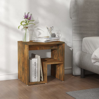 Berkfield Bed Cabinet Smoked Oak 40x30x40 cm Engineered Wood
