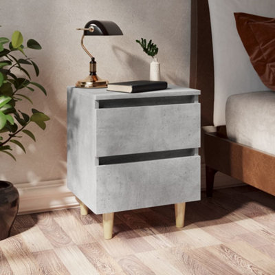 Berkfield Bed Cabinet with Solid Pinewood Legs Concrete Grey 40x35x50 cm