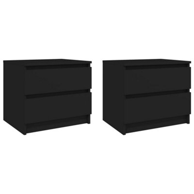 Berkfield Bed 2 pcs Black 50x39x43.5 cm Engineered Wood DIY