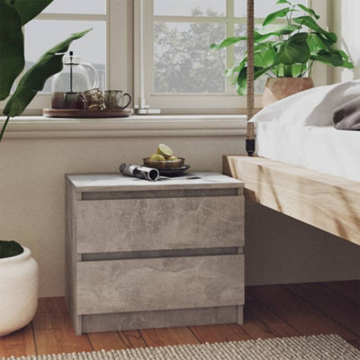 Berkfield Bed Cabinets 2 pcs Concrete Grey 50x39x43.5 cm Engineered Wood