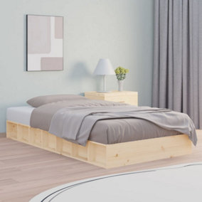 Berkfield Bed Frame 75x190 cm Small Single Solid Wood