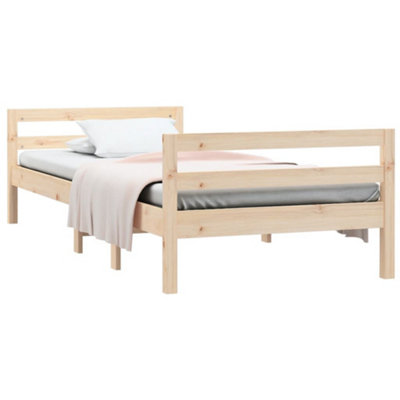 Berkfield Bed Frame 90x190 cm 3FT Single Solid Wood Pine