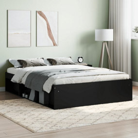 Berkfield Bed Frame Black 135x190 cm Double