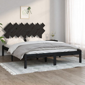 Berkfield Bed Frame Black 140x200 cm Solid Wood