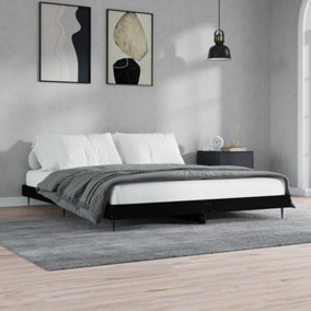 Berkfield Bed Frame Black 150x200 cm 5FT King Size Engineered Wood