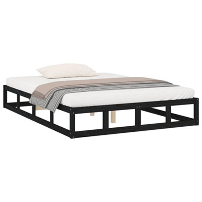 Berkfield Bed Frame Black 150x200 cm King Size Solid Wood