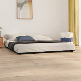 Berkfield Bed Frame Black 180x200 cm 6FT Super King Solid Wood Pine