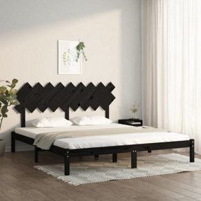 Berkfield Bed Frame Black 180x200 cm 6FT Super King Solid Wood