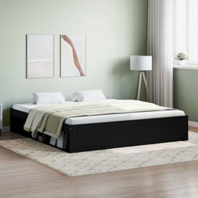 Berkfield Bed Frame Black 180x200 cm Super King Size