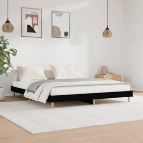 Berkfield Bed Frame Black 200x200 cm Engineered Wood